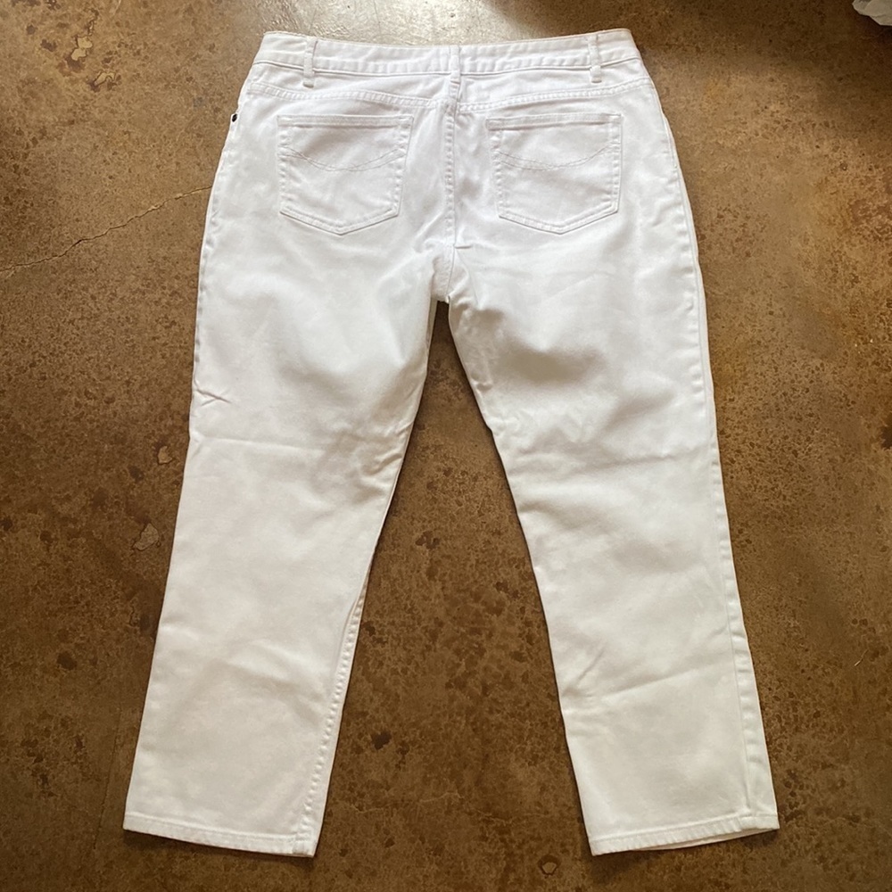 J.JILL white cropped stretch straight leg‎ ankle jeans - Picture 5 of 6